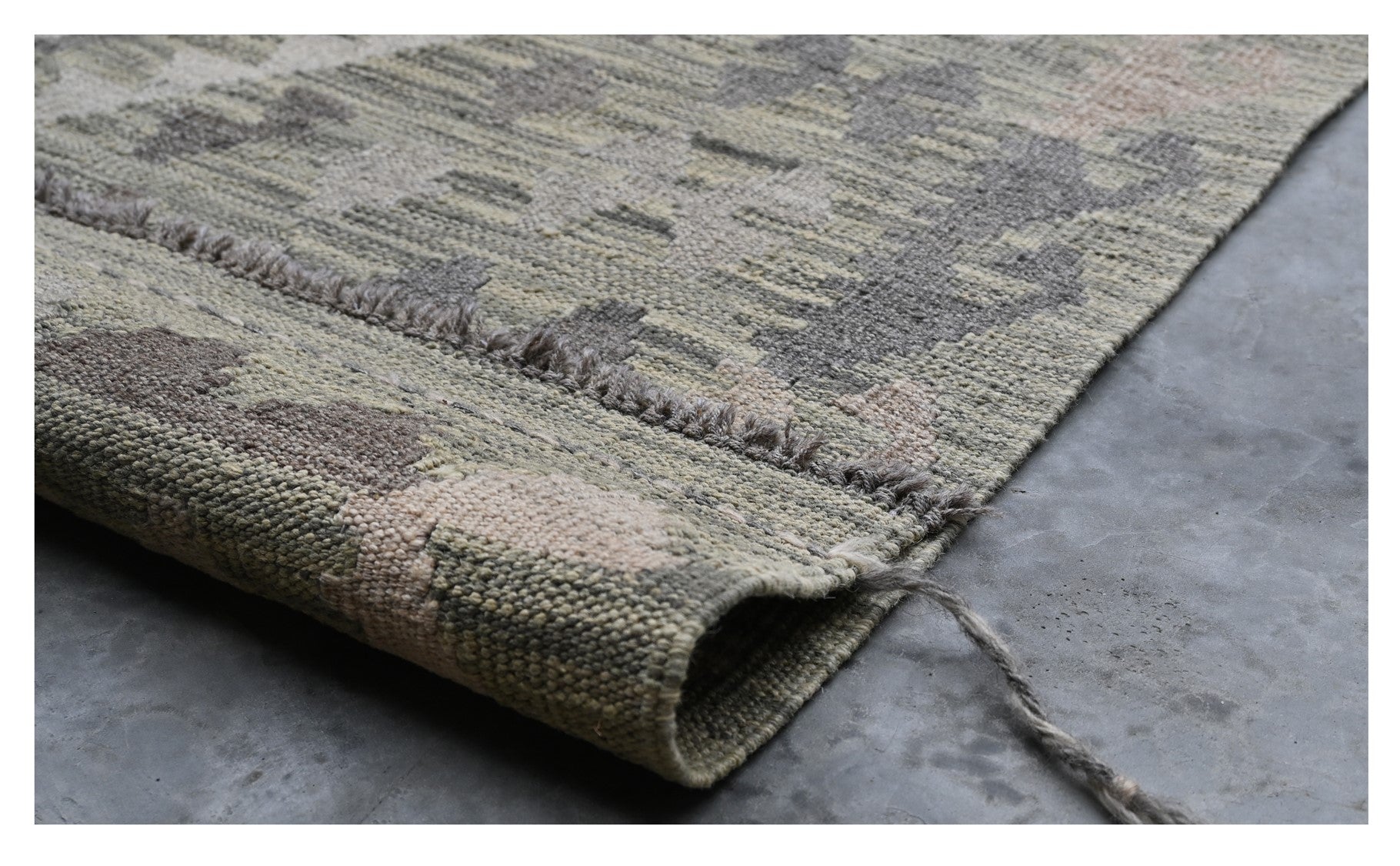 Tappeto Kilim Afghan Grigio Naturale, Fatto a mano, 295x213cm