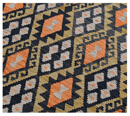 Tappeto Kilim Kaudani Afghan fatto a mano multicolore 295x213cm