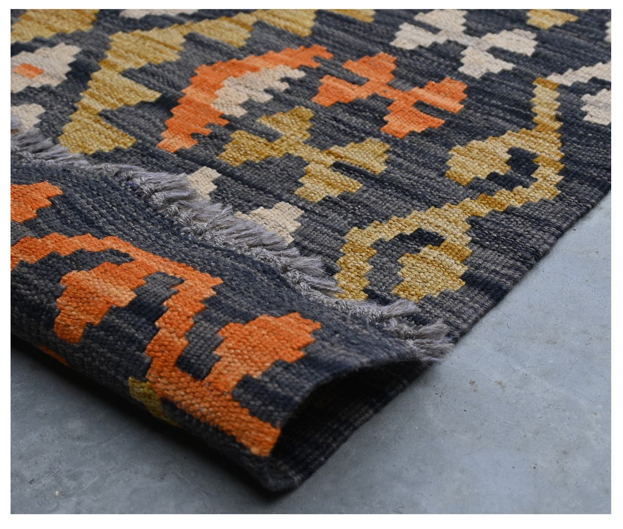 Tappeto Kilim Kaudani Afghan fatto a mano multicolore 295x213cm