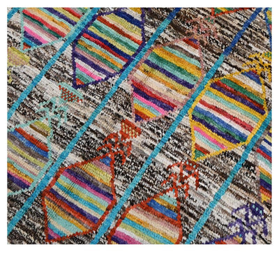 Taimany - Tappeto Tribale in Lana Multicolore - Fatto a Mano 139x84cm