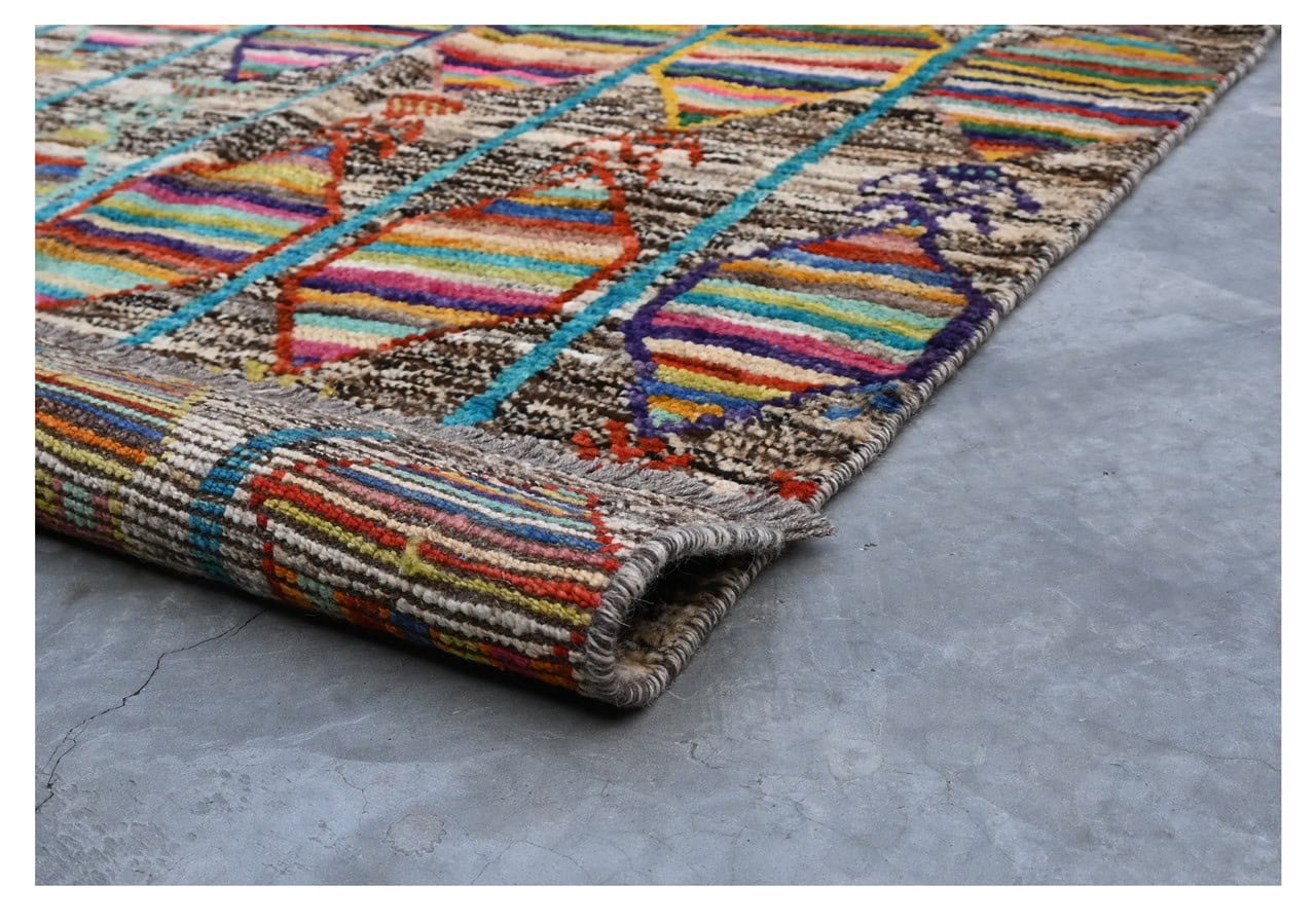 Taimany - Multicolor Tribal Wool Rug - Hand-Knotted 139x84cm