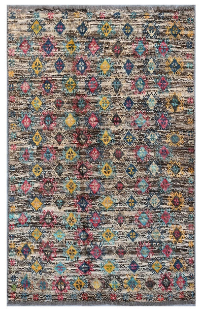 Taimany - Tappeto Tribale in Lana Multicolore - Fatto a Mano 150x87cm - CarpetLiving