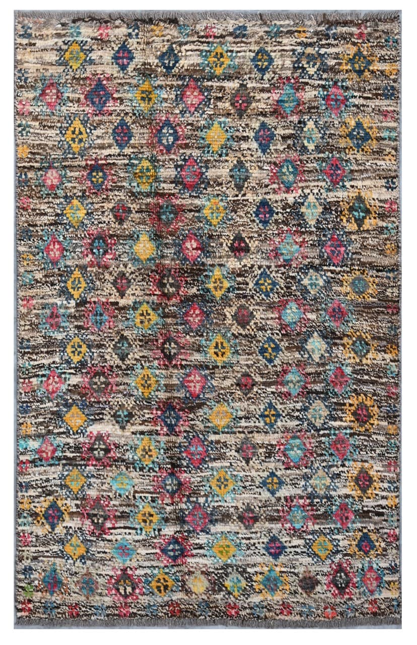 Taimany - Multicolor Tribal Wool Rug - Hand-Knotted 150x87cm