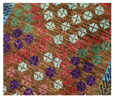 Taimany - Tappeto Tribale in Lana Multicolore - Fatto a Mano 110x79cm - CarpetLiving