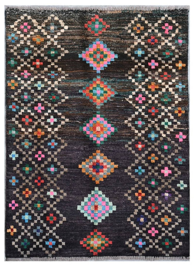 Taimany - Tappeto Tribale in Lana Multicolore - Fatto a Mano 117x83cm