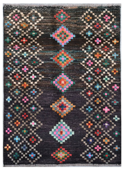 Taimany - Multicolor Tribal Wool Rug - Hand-Knotted 117x83cm