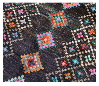 Taimany - Tappeto Tribale in Lana Multicolore - Fatto a Mano 117x83cm