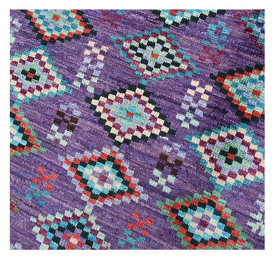 Taimany - Tappeto Tribale in Lana Multicolore - Fatto a Mano 110x76cm - CarpetLiving