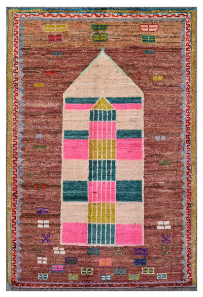 Taimany - Tappeto Tribale in Lana Multicolore - Fatto a Mano 145x90cm - CarpetLiving