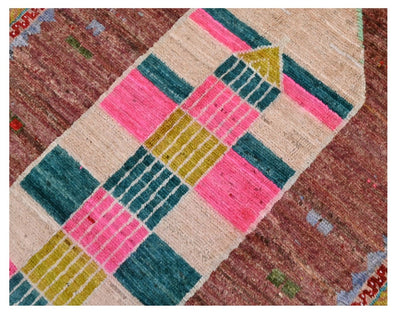 Taimany - Tappeto Tribale in Lana Multicolore - Fatto a Mano 145x90cm - CarpetLiving