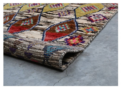 Taimany - Tappeto Tribale in Lana Multicolore - Fatto a Mano 110x76cm - CarpetLiving