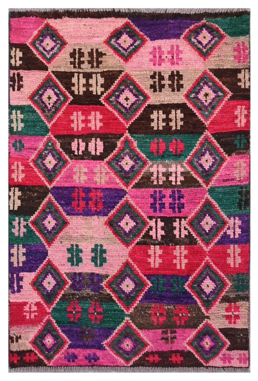 Taimany - Multicolor Tribal Wool Rug - Hand-Knotted 117x77cm