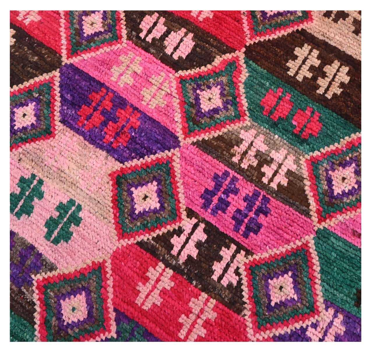Taimany - Multicolor Tribal Wool Rug - Hand-Knotted 117x77cm