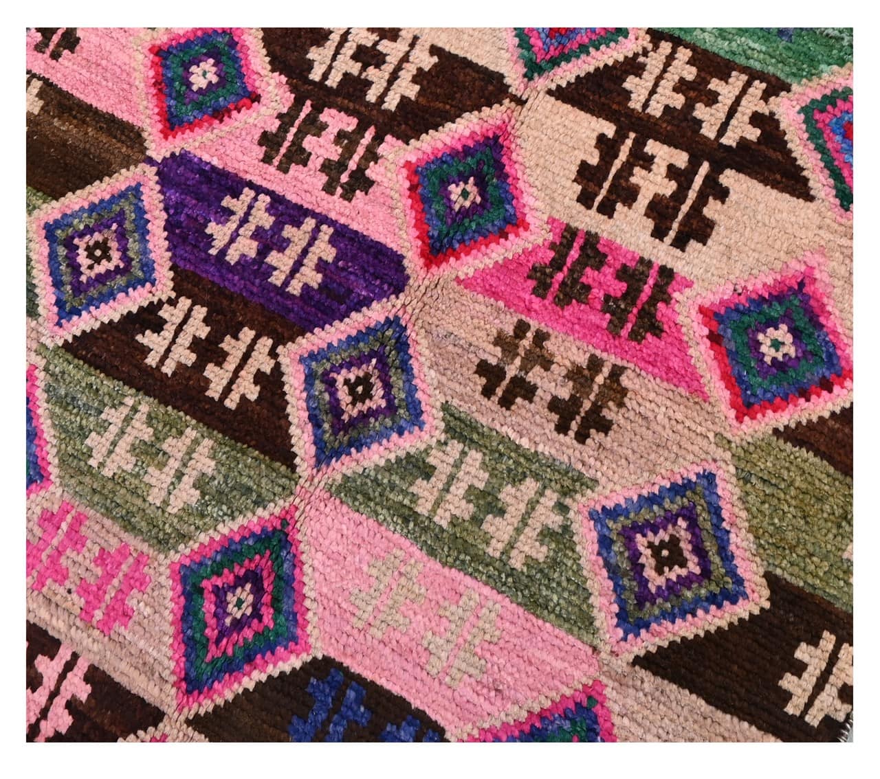 Taimany - Multicolor Tribal Wool Rug - Hand-Knotted 113x82cm