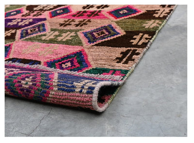 Taimany - Tappeto Tribale in Lana Multicolore - Fatto a Mano 113x82cm - CarpetLiving