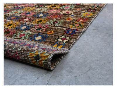 Taimany - Tappeto Tribale in Lana Multicolore - Fatto a Mano 123x76cm