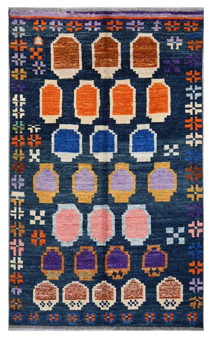 Taimany - Multicolor Tribal Wool Rug - Hand-Knotted 184x108cm