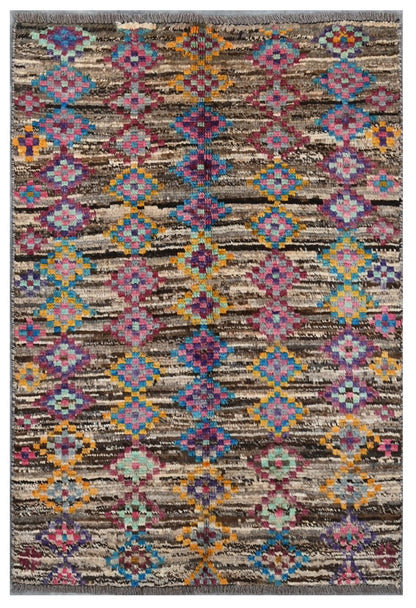 Taimany - Multicolor Tribal Wool Rug - Hand-Knotted 112x76cm
