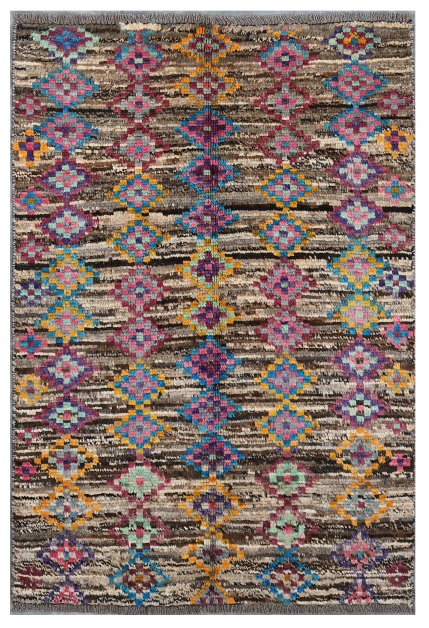 Taimany - Multicolor Tribal Wool Rug - Hand-Knotted 112x76cm