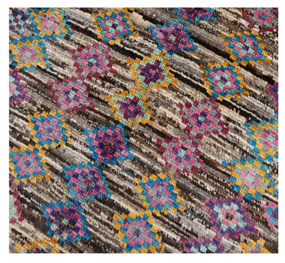 Taimany - Tappeto Tribale in Lana Multicolore - Fatto a Mano 112x76cm