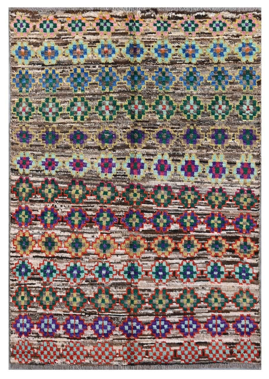 Taimany - Multicolor Tribal Wool Rug - Hand-Knotted 139x94cm