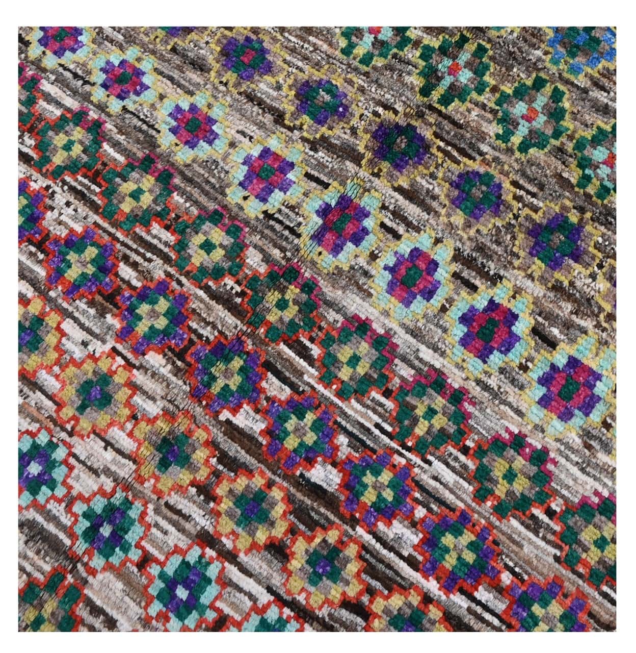 Taimany - Multicolor Tribal Wool Rug - Hand-Knotted 139x94cm