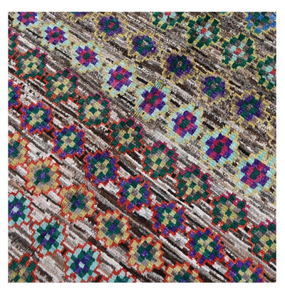 Taimany - Tappeto Tribale in Lana Multicolore - Fatto a Mano 139x94cm