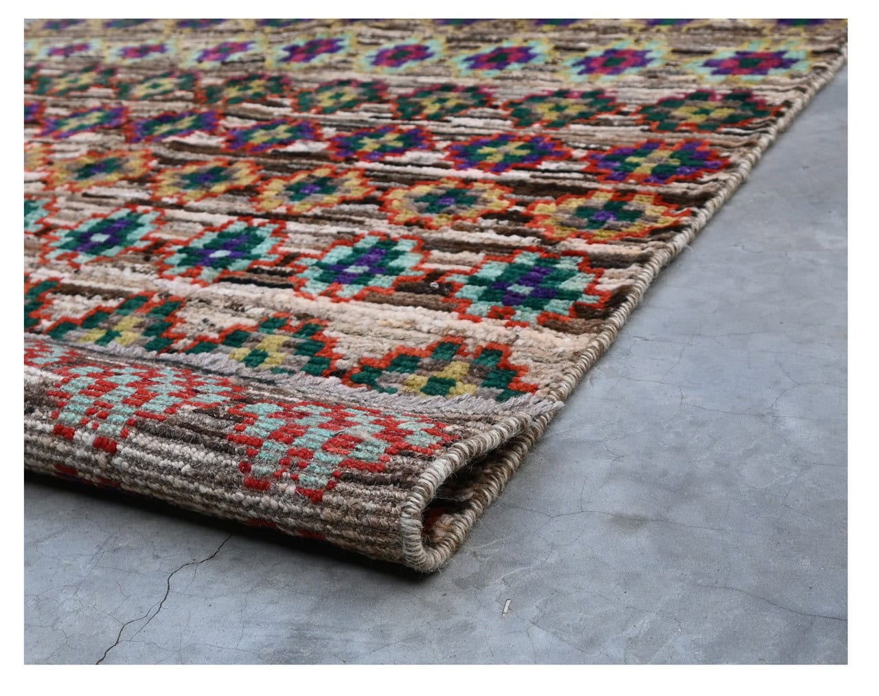 Taimany - Multicolor Tribal Wool Rug - Hand-Knotted 139x94cm
