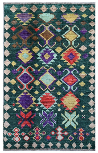 Taimany - Multicolor Tribal Wool Rug - Hand-Knotted 141x86cm
