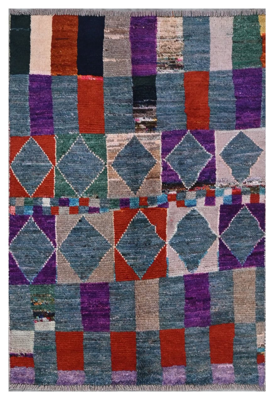 Taimany - Multicolor Tribal Wool Rug - Hand-Knotted 115x76cm