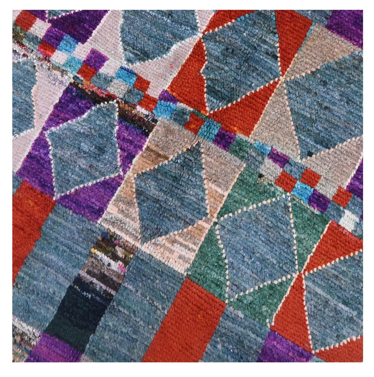 Taimany - Multicolor Tribal Wool Rug - Hand-Knotted 115x76cm