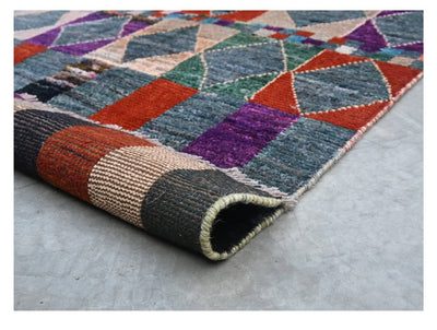 Taimany - Tappeto Tribale in Lana Multicolore - Fatto a Mano 115x76cm - CarpetLiving