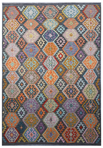 Taimany - Multicolor Tribal Wool Rug - Hand-Knotted 119x77cm