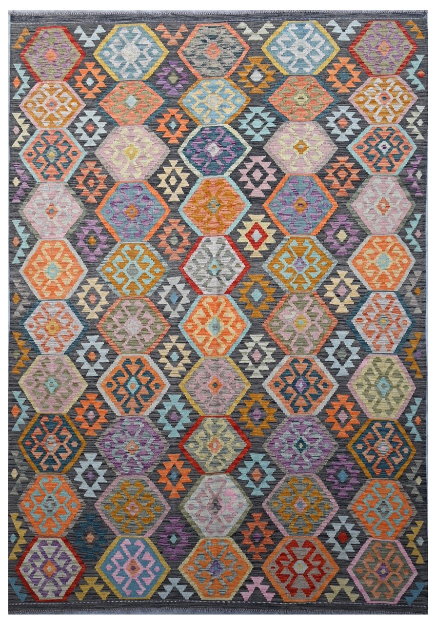 Taimany - Multicolor Tribal Wool Rug - Hand-Knotted 119x77cm