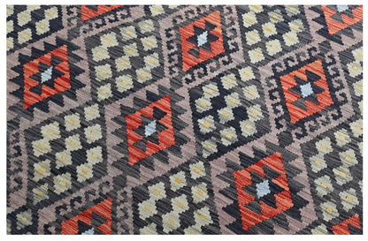 Tappeto Kilim Kaudani Afghan fatto a mano multicolore 295x203cm