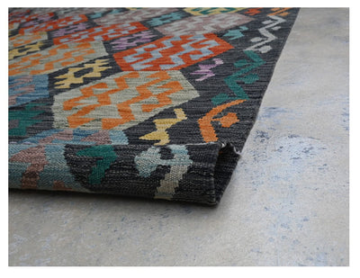 Taimany - Tappeto Tribale in Lana Multicolore - Fatto a Mano 202x139cm
