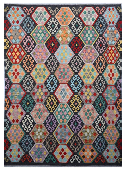 Taimany - Tappeto Tribale in Lana Multicolore - Fatto a Mano 190x83cm - CarpetLiving