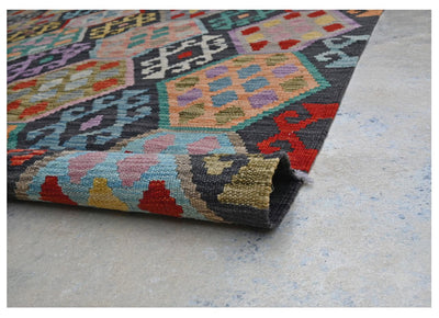 Taimany - Tappeto Tribale in Lana Multicolore - Fatto a Mano 190x83cm - CarpetLiving