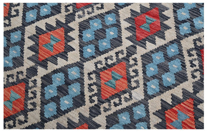 Tappeto Kilim Kaudani Afghan fatto a mano multicolore 298x203cm
