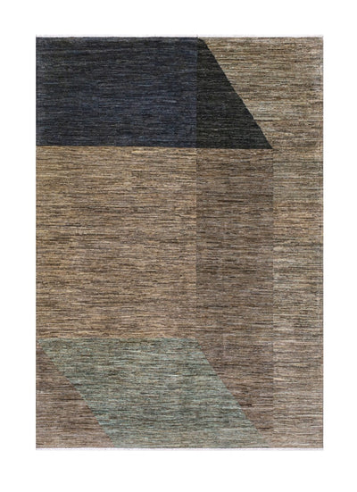 Handmade Modern Wool Rug, Geometric Design, 237x170cm