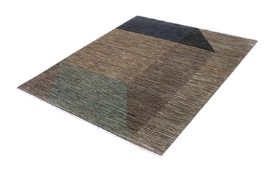 Handmade Modern Wool Rug, Geometric Design, 237x170cm