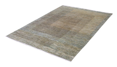 Handmade Modern Wool Rug, Geometric Design, 211x145cm