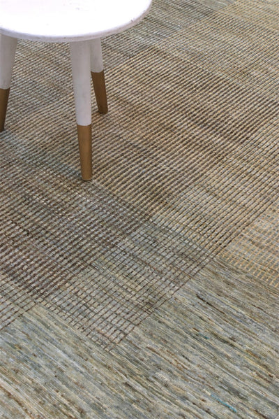Handmade Modern Wool Rug, Geometric Design, 211x145cm