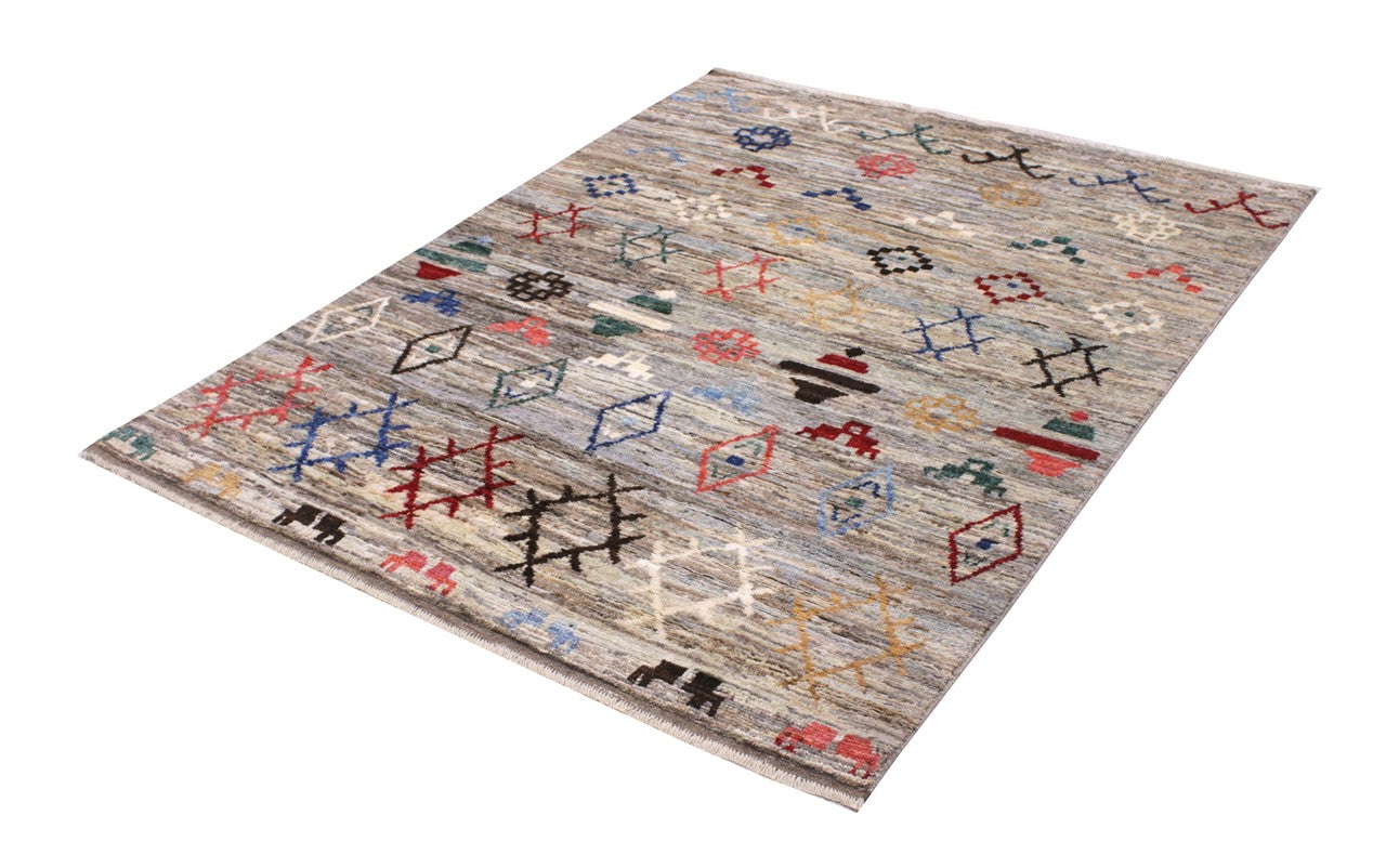 Taimany - Multicolor Tribal Wool Rug - Hand-Knotted 200x154cm
