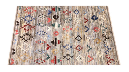 Taimany - Multicolor Tribal Wool Rug - Hand-Knotted 200x154cm