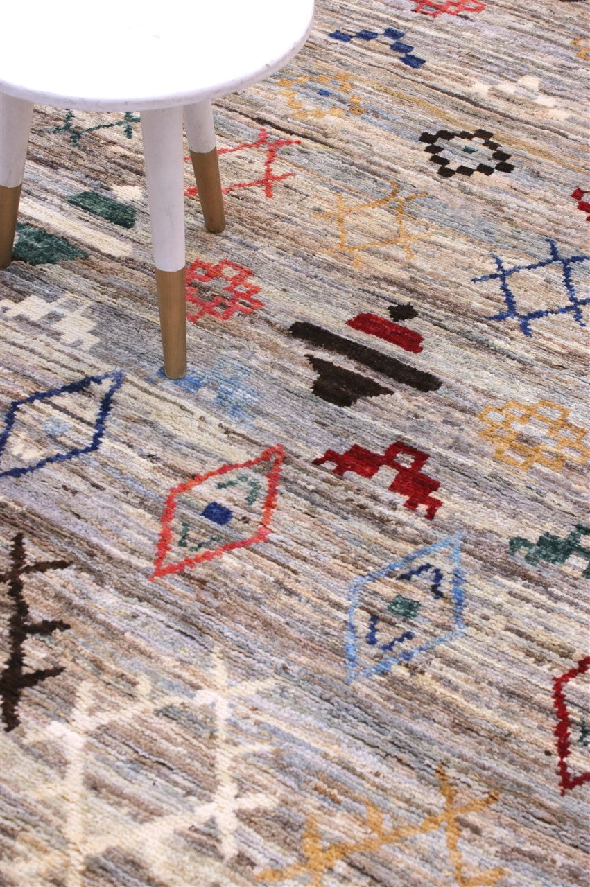 Taimany - Multicolor Tribal Wool Rug - Hand-Knotted 200x154cm