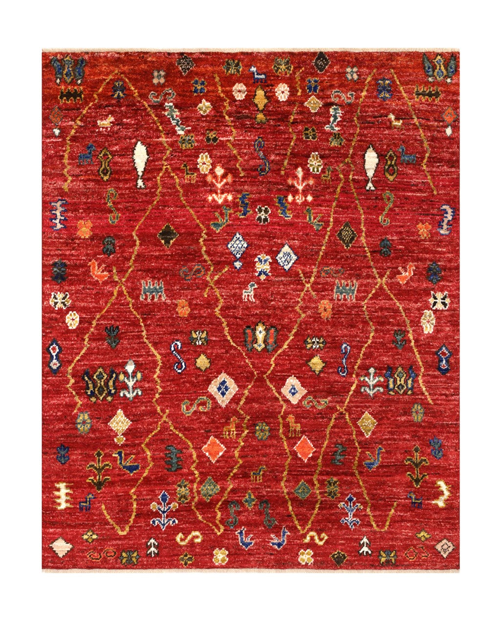 Taimany - Multicolor Tribal Wool Rug - Hand-Knotted 191x154cm
