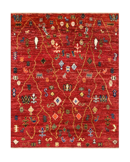 Taimany - Multicolor Tribal Wool Rug - Hand-Knotted 191x154cm