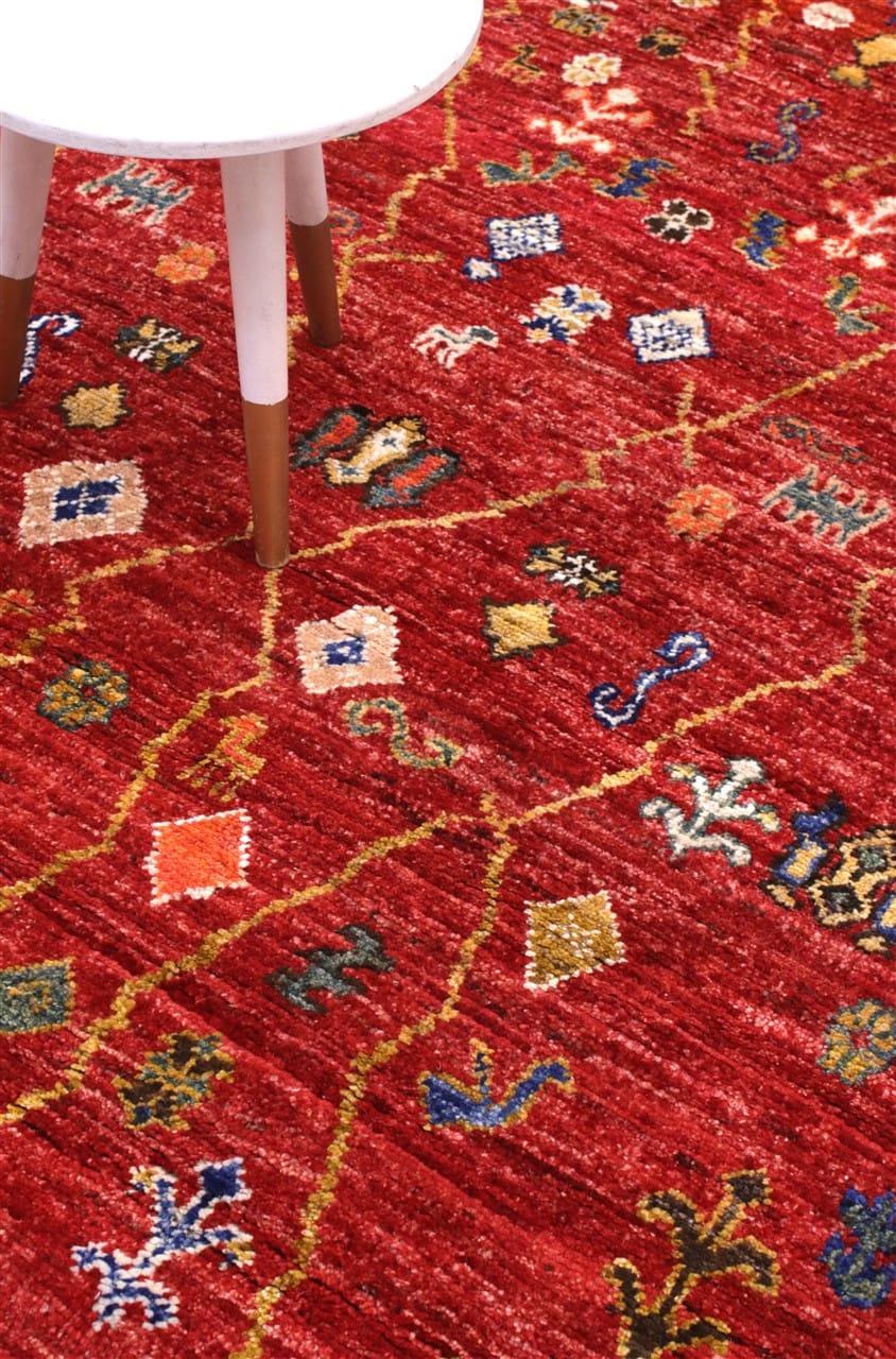 Taimany - Multicolor Tribal Wool Rug - Hand-Knotted 191x154cm