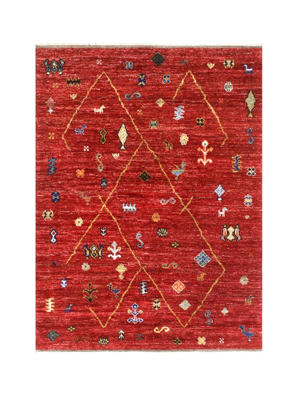Taimany - Multicolor Tribal Wool Rug - Hand-Knotted 203x156cm